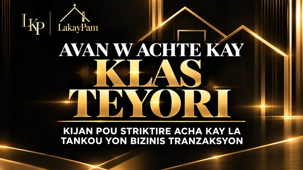 Klas Teyori, Madi 7 PM: Avan w achte kay. Kijan pou striktire acha kay la tankou yon biznis tranzaksyon. Jemima Carter, LakayPam